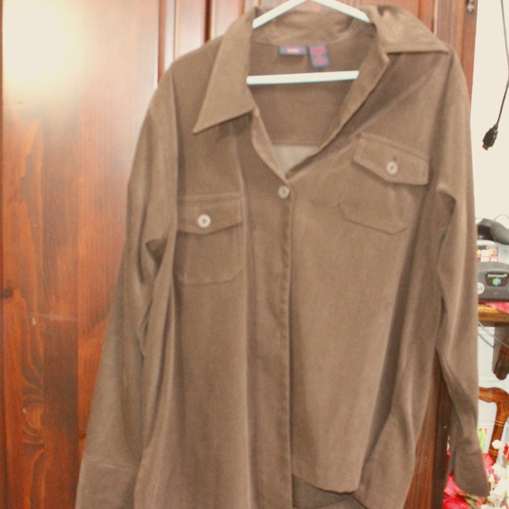 Faux Suade unlined shirt/blazer.
